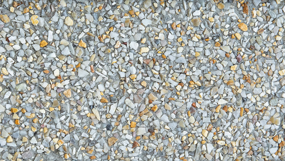 Swatch of Amber Grey Fine Blend exposed aggregate concrete